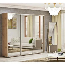 Sliding wardrobe 2.6 m "Mirror" three-door